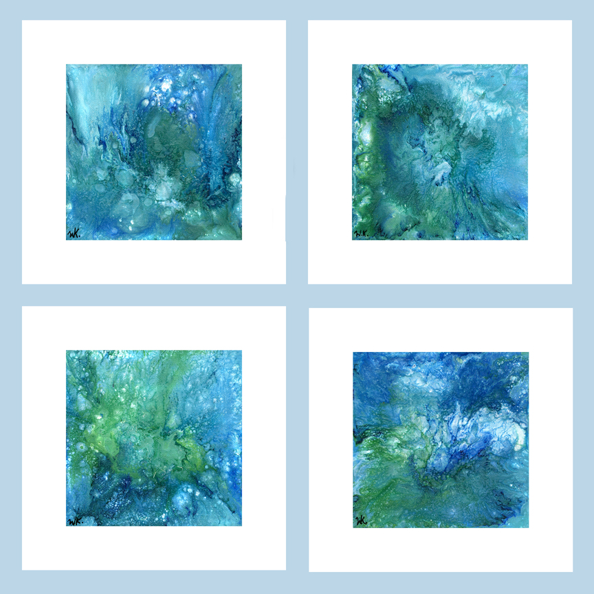 abstract blue green painting
