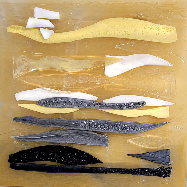 Semi transparent resin abstract
